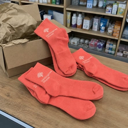 Branded running socks with logo