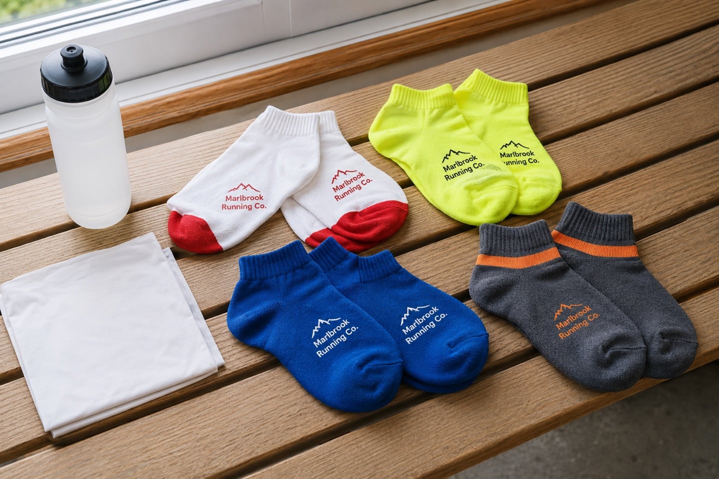 Custom printed running socks with logo