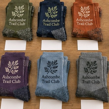 Customized running socks for charity and corporate teams