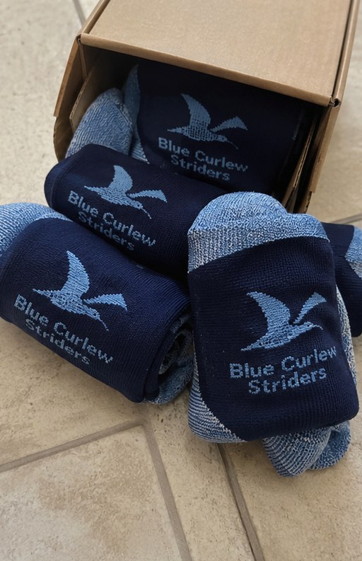 Running socks with logo — customer photo